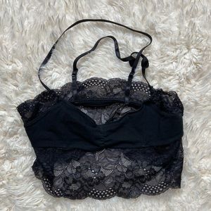 Black Lace-Back Crop Top/Bra